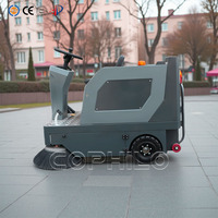 Balayeuse de sol électrique industrielle Cophilo neuve 48V à batterie, autoportée, pour aéroport, avec brosse latérale double, nettoyage haute efficacité