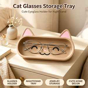 Bandeja Organizadora de Gafas Panda Cat, Bonito Soporte para Gafas, Organizador de Joyas y Llaves, Bandeja Decorativa para Mesita de Noche, Entrada y Hogar para Artículos Pequeños - Product Image 3