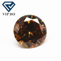 Pierres précieuses synthétiques en zircon cubique, taille ronde, café/café foncé, en vrac, forme ronde, taille diamant, qualité 5A, 0.8mm-12mm