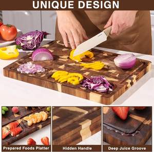 <span class=keywords><strong>Planche</strong></span> à découper en <span class=keywords><strong>noyer</strong></span> à grain traversant, double face, réversible, pour charcuterie, avec support - Product Image 5