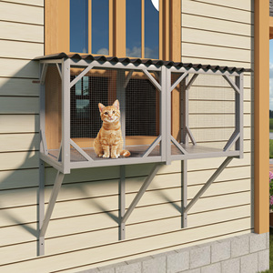 Catio moderno para <span class=keywords><strong>gatos</strong></span>, con ventana interior, impermeable, con caja para <span class=keywords><strong>gatos</strong></span>, malla antimosquitos y diseño sólido. - Product Image 1