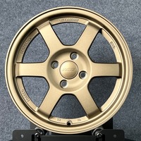 Jantes en alliage TE37 Style 4 trous 15x7 pouces 4*100 PCD, légères pour voitures de tourisme, couleurs Bronze Blanc et Hyper Noir