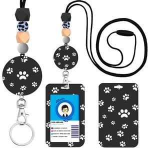 Bsbh Dễ Thương ID Huy Hiệu Chủ Với Silicone Đính Cườm Ly Khai Dây Buộc Cho Huy Hiệu Reel ID Chủ Thẻ Móc Chìa Khóa Điện Thoại Xe Dây Buộc Chìa Khóa - Product Image 2