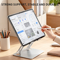 Support de tablette portable réglable en hauteur, flexible, anti-corrosion, en alliage d'aluminium, pour usage commercial OEM ODM, support d'ordinateur portable de bureau