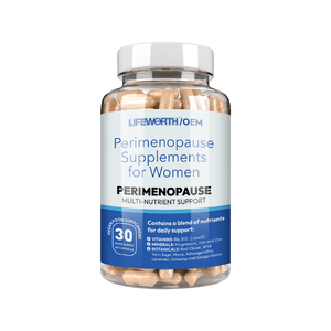 LIFEWORTH perimenopausa integratori per le donne con trifoglio rosso, Wild Yam Ashwagandha supporto per la fase iniziale della menopausa OEM - Product Image 1