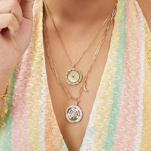 Collier en émail Mantra <span class=keywords><strong>Namel</strong></span> en or taupe plaqué or 18 carats, bijoux de créateur de la marque Milskye, luxe - Product Image 5
