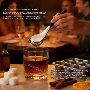Новый дизайн: Набор больших металлических камней для виски, многоразовые охлаждающие камни, подарочный набор из 2 штук для любителей виски - Product Image 6