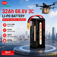 بطارية ليثيوم أيون شبه صلبة عالية الكثافة 6S 18S 320wh/kg 32000mah قابلة للتخصيص من المصنع لطائرات الشحن بدون طيار