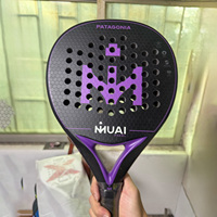 Raquette de padel en fibre de carbone 18k de forme ronde, conforme à la norme ROHS, 17 ans d'expérience, haute dureté, 17 degrés, Eva, fabrication experte