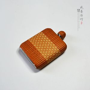 <b>Bamboo</b> Woven Flask Yellow Handmade Eco Friendly Portable Wine <b>Container</b> - Product Image 4