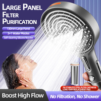 Pommeau de douche de plafond à 4 modes, purificateur intégré pour une eau plus propre, jets sans entretien à débit puissant, couverture immersive