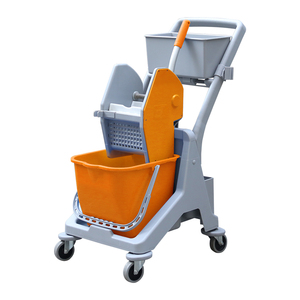 Small Plastic Janitorial Cleaning Cart with Single <b>Mop</b> Bucket Down Press Wringer for Janitorial Equipment Supplies - Product Image 3