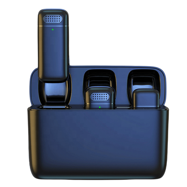 Battery Showing Ear Monitoring Noise Reduction Live Broadcast Microphone Wireless Lavalier Microphone for iphone Android