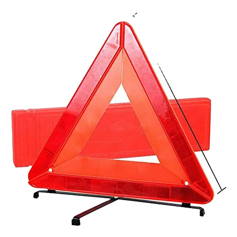 Señal de tablero triangular reflectante de advertencia de plástico plegable, Reflector trasero rojo para Reflector de advertencia de triángulo con perno