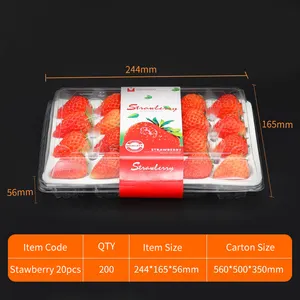 Récipient de stockage de fruits frais personnalisé boîte blister en plastique transparent emballage de fraise