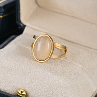 Bague en Gros Acier Inoxydable pour Couple, Bague en Pierres Naturelles Turquoise, Améthyste, Œil de Tigre