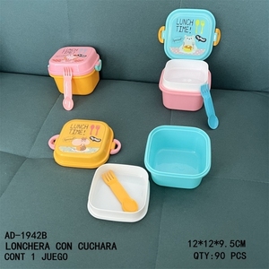 CASAMAX WL AD-1942B Lonchera Colorida para Comidas Escolares y de Oficina con Cuchara, Duradera, Clásica y Portátil - Product Image 1