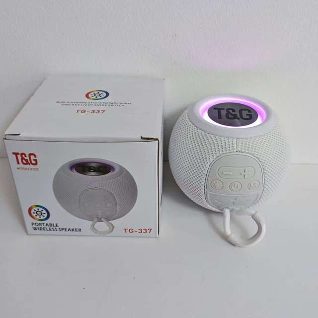 TG337 TWS  Speaker Waterproof RGB Fabric Bass USB/TF Wireless Loudspeaker Bass Boombox for Party Gift Use