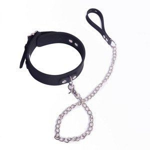 ปลอกคอซิลิโคนพร้อมโซ่ ของเล่นอีโรติก เฟติช BDSM เกมสำหรับผู้ใหญ่ ปลอกคอซิลิโคนสำหรับคู่รักเล่นเกมเซ็กซ์ - Product Image 3