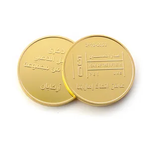 Pièces-monnaie souvenir personnalisées de haute qualité, pièces de monnaie en métal plaqué or avec boîte à pièces de monnaie en plastique, vente en gros