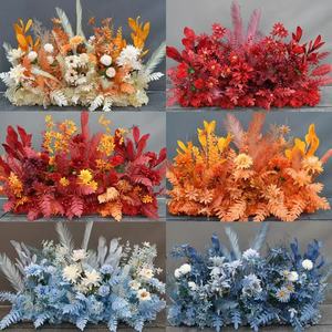 Vente en gros <span class=keywords><strong>2022</strong></span> fleur de guidage artificielle <span class=keywords><strong>rouge</strong></span> chaud pour Arrangement de salle de mariage rangée de fleurs décoratives au sol - Product Image 2