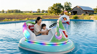 Bateau électrique en forme de cygne, bateau de combat aquatique, bateau tamponneur pour parc d'attractions, lac, parc aquatique, divertissement familial avec lumières LED