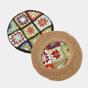 Béret Artistique Japonais Tissé à la Main, Motif Floral Frais et Tendance, Chapeau de Peintre pour Printemps, Été, Vacances à la Plage, Décontracté - Product Image 4