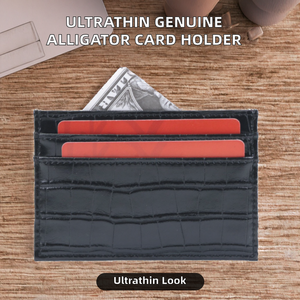 Tarjetero Ultrafino de PU con Grabado de Piel de Cocodrilo, para Tarjetas de Crédito y de Visita, Sin Cierre - Product Image 2