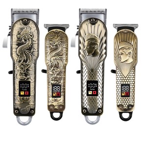 Tondeuse à Cheveux Électrique Professionnelle Personnalisable Rechargeable pour Hommes avec Écran LCD – Machine de Coiffure pour Barbiers - Product Image 1