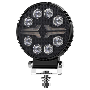 DXZ 2024 nuevo foco redondo Led <span class=keywords><strong>4X4</strong></span> de 4 pulgadas 8LED blanco + ámbar DRL para camión luces Led DE TRABAJO cubierta negra faros cuadrados Led - Product Image 3