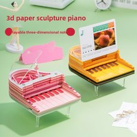 Notes autocollantes créatives 3D stéréo en papier cartonné style musical, 8 touches, pour débutants, mini, pour décoration de bureau et journal, personnalisables OEM ODM