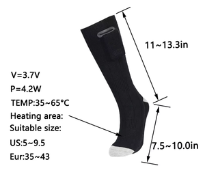Inverno personalizado recarregável térmica aquecida meias para homens mulheres <span class=keywords><strong>usb</strong></span> elétrico aquecido meias - Product Image 5