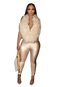 <span class=keywords><strong>Tuta</strong></span> Intera Sexy da <span class=keywords><strong>Donna</strong></span> per l'Autunno, Vita Alta, Schiena Scoperta, Scollo a V Profondo, Top <span class=keywords><strong>in</strong></span> Ecopelliccia, Jumpsuit Lungo <span class=keywords><strong>in</strong></span> <span class=keywords><strong>Raso</strong></span> - Product Image 4