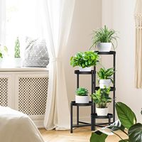 Support de plantes pliable à 5 niveaux en métal classique, léger et durable, pour l'intérieur et l'extérieur, étagère de jardin, présentoir multi-plantes, porte-pot