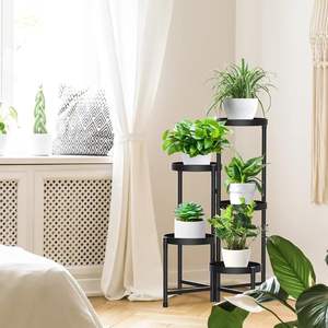 Support de plantes en métal pliable à 5 niveaux, léger et durable, étagère de jardin intérieure/extérieure, présentoir multi-plantes, porte-pot pour balcon - Product Image 2