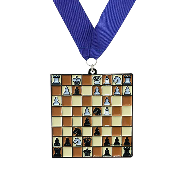Chess Medallions Custom Award Zinc Alloy Enamel Chess Competition Champion Medal