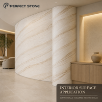 Plaque de marbre flexible ultra-mince PerfectStone, légère et en pierre naturelle, pour les murs et les meubles de salle de bain des véhicules d'expédition