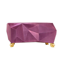 Meuble de rangement latéral de luxe, design élégant avec finition peinture, pour salon, buffet décoratif en améthyste diamantée