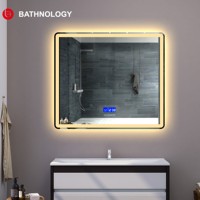 Miroir intelligent rectangulaire à LED, démêlante, pour salle de bains, démêlante