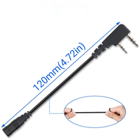 Câble adaptateur universel pour écouteur de téléphone portable avec connecteur K-head 3,5 mm pour talkie-walkie, adaptateur d'écoute simple, connecteur double broche