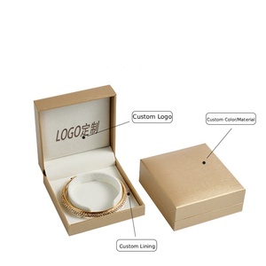 Product Golden Supplier Craft Paper Jewelry Box Luxury Leatherette Paper Jewelry Boxes Custom Jewelry Box Rectangular Square - Product Image 2
