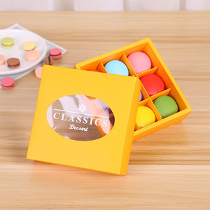 Tùy chỉnh hình chữ nhật in macron sô cô la Hộp quà tặng bao bì với cửa sổ PVC bán buôn thực phẩm cấp hộp giấy - Product Image 3