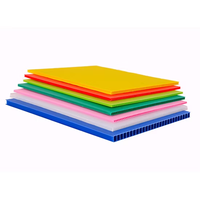 Feuille de plastique PP imperméable 4ftx8ft ondulée pour la protection des sols Panneau creux en plastique PP de couleur différente