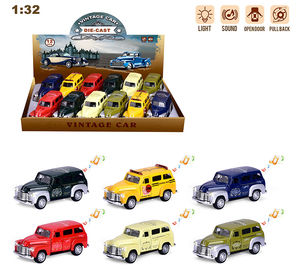 <span class=keywords><strong>Bus</strong></span> scolaire HY Chevy classique vintage en métal à l'échelle 1:32, jouet à tirer en arrière avec son et lumière, 2 portes ouvrables |   Direct d'usine - Product Image 4