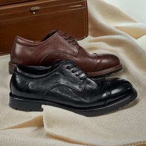 Chaussures habillées haut de gamme en cuir sur mesure pour hommes, faites à la main, style rétro Goodyear Welt, à lacets, rehaussantes - Product Image 4