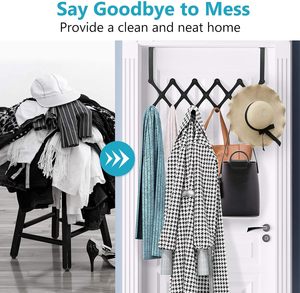 Over the <strong>Door</strong> Drying Rack Space Saving Foldable Over <strong>Door</strong> <strong>Hooks</strong> Hanger Laundry Hanging <strong>Coat</strong> Rack Clothing Hanger <strong>Hook</strong> - Product Image 2