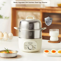 Appareils de comptoir Cuiseur à œufs automatique avec support en acier inoxydable pour la cuisine domestique.
