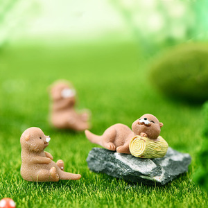 Ensembles miniatures en résine Little Otter, ornements de <span class=keywords><strong>jardin</strong></span> féerique, figurines d'animaux de dessin animé pour la décoration d'aquariums et de bacs à poissons, artisanat - Product Image 5