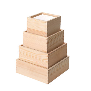 Boîte de rangement en bois massif, idéale pour les cadeaux, les bonbons, les collations et les articles divers. Comprend un couvercle et un style nordique. - Product Image 5