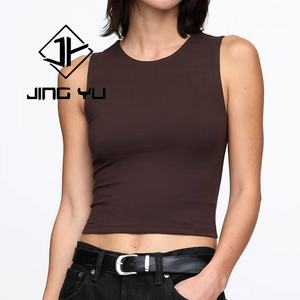 เสื้อยืดสไตล์ใหม่ ปี 2025 เสื้อยืดผู้หญิงแบบรัดรูปสำหรับฤดูร้อน เสื้อยืดครอปแขนกุด แบรนด์ของคุณเอง - Product Image 3